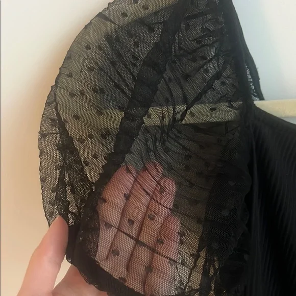 Elegant Black  Puff Sleeve Top - Picture 2 of 4